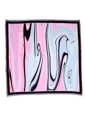 Pink Orchid & Blue Marble Swirl Square Scarf 48x48cm | Custom Design Bandana NWO